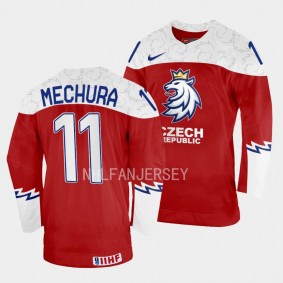 Czech Republic #11 Adam Mechura 2023 IIHF World Junior Championship Jersey Red