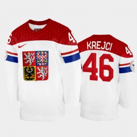 David Krejci Czech Republic White Hockey Jersey 2022 Bejing Olympics