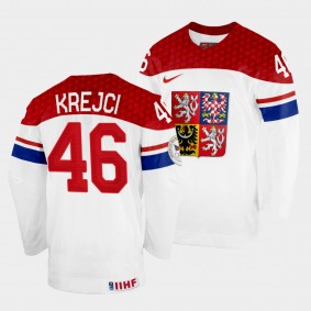 David Krejci 2022 IIHF World Championship Czech Republic Hockey #46 White Jersey Home
