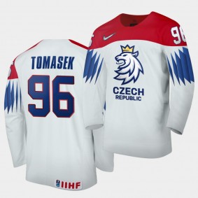 Czech Republic Team David Tomasek 2021 IIHF World Championship #96 Home White Jersey
