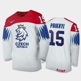 Men Czech Republic 2021 IIHF World Junior Championship Filip Prikryl #15 Home White Jersey