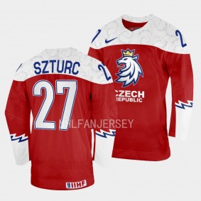Czech Republic #27 Gabriel Szturc 2023 IIHF World Junior Championship Jersey Red
