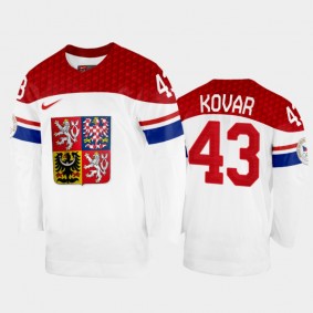 Jan Kovar Czech Republic Hockey White Home Jersey 2022 Winter Olympics
