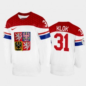 Lukas Klok Czech Republic Hockey White Home Jersey 2022 Winter Olympics