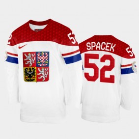 Michael Spacek Czech Republic Hockey White Home Jersey 2022 Winter Olympics