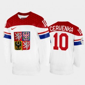 Roman Cervenka Czech Republic Hockey White Home Jersey 2022 Winter Olympics