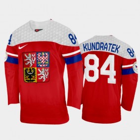 Czech Republic Hockey Tomas Kundratek 2022 Winter Olympics Red #84 Jersey Away