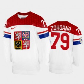 Tomas Zohorna Czech Republic Hockey White Home Jersey 2022 Winter Olympics