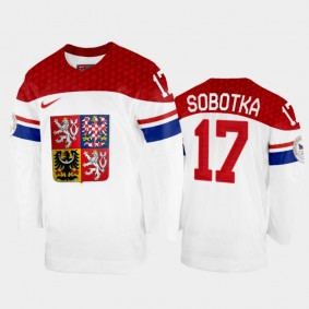 Vladimir Sobotka Czech Republic Hockey White Home Jersey 2022 Winter Olympics