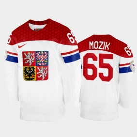 Vojtech Mozik Czech Republic Hockey White Home Jersey 2022 Winter Olympics