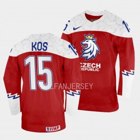 Czech Republic #15 Jakub Kos 2023 IIHF World Junior Championship Jersey Red