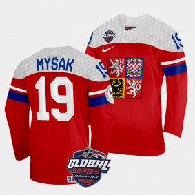 Jan Mysak 2022 NHL Global Series Czech Republic #19 Red Home Jersey Men