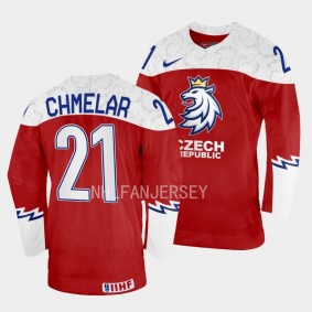 Czech Republic #21 Jaroslav Chmelar 2023 IIHF World Junior Championship Jersey Red