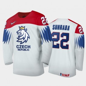 Men Czech Republic 2021 IIHF World Junior Championship Jiri Suhrada #22 Home White Jersey