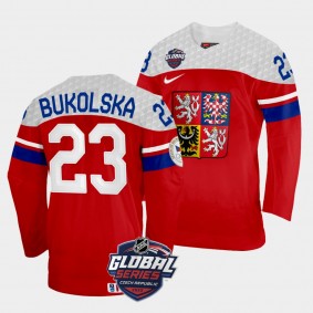 Katerina Bukolska 2022 NHL Global Series Czech Republic #23 Red Home Jersey Men