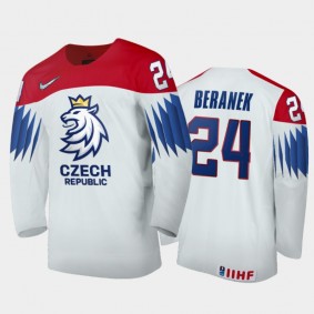 Men Czech Republic 2021 IIHF World Junior Championship Martin Beranek #24 Home White Jersey