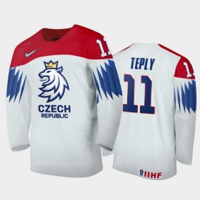 Men Czech Republic 2021 IIHF World Junior Championship Michal Teply #11 Home White Jersey