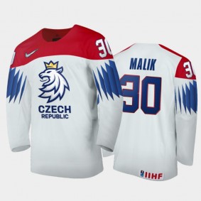 Men Czech Republic 2021 IIHF World Junior Championship Nick Malik #30 Home White Jersey