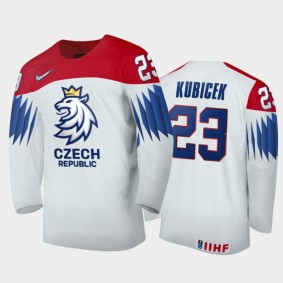 Men Czech Republic 2021 IIHF World Junior Championship Simon Kubicek #23 Home White Jersey