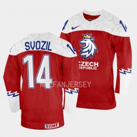 Czech Republic #14 Stanislav Svozil 2023 IIHF World Junior Championship Jersey Red