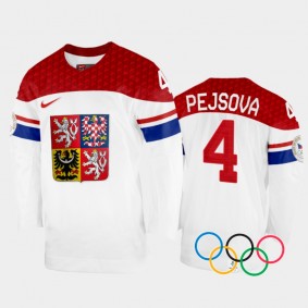 Daniela Pejsova Czech Republic Women's Hockey White Home Jersey 2022 Winter Olympics