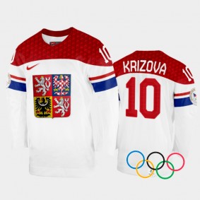 Denisa Krizova Czech Republic Women's Hockey White Home Jersey 2022 Winter Olympics