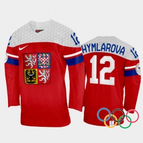 Czech Republic Women's Hockey Klara Hymlarova 2022 Winter Olympics Red #12 Jersey Away