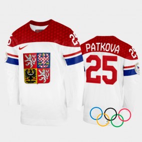 Kristyna Patkova Czech Republic Women's Hockey White Home Jersey 2022 Winter Olympics