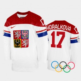 Pavlina Horalkova Czech Republic Women's Hockey White Home Jersey 2022 Winter Olympics
