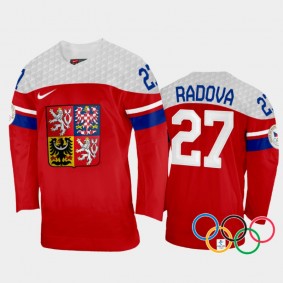 Czech Republic Women's Hockey Tereza Radova 2022 Winter Olympics Red #27 Jersey Away