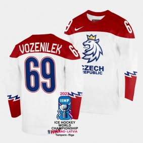 Czechia #69 Daniel Vozenilek 2023 IIHF World Championship Home Jersey White