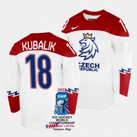 Czechia #18 Dominik Kubalik 2023 IIHF World Championship Home Jersey White