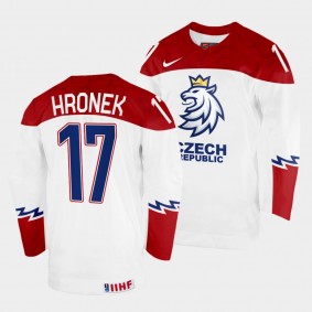 Czechia #17 Filip Hronek 2022 IIHF World Championship Home Jersey White