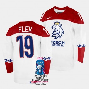 Czechia #19 Jakub Flek 2023 IIHF World Championship Home Jersey White