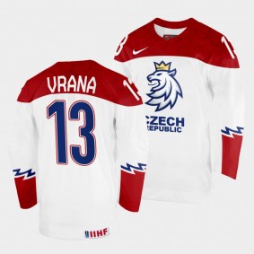 Czechia #13 Jakub Vrana 2022 IIHF World Championship Home Jersey White