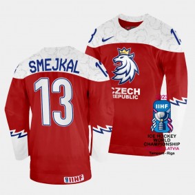 Jiri Smejkal 2023 IIHF World Championship Czechia #13 Red Away Jersey Men