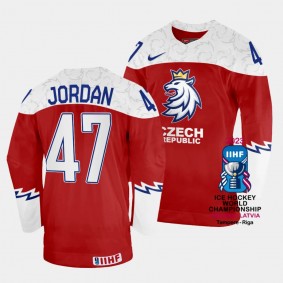 Michal Jordan 2023 IIHF World Championship Czechia #47 Red Away Jersey Men