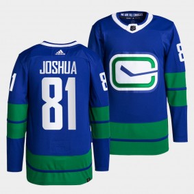 Dakota Joshua #81 Vancouver Canucks 2022 Primegreen Authentic Blue Jersey Alternate