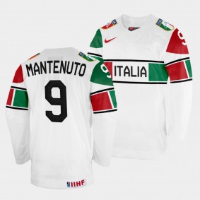 Italy 2022 IIHF World Championship Daniel Mantenuto #9 White Jersey Home