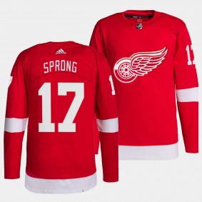 Daniel Sprong Detroit Red Wings Home Red #17 Authentic Pro Primegreen Jersey Men's