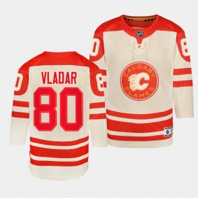 Daniel Vladar Calgary Flames Youth Jersey 2023 NHL Heritage Classic Cream Premier Player Jersey