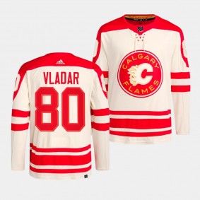 Daniel Vladar Calgary Flames 2023 NHL Heritage Classic Cream #80 Primegreen Authentic Player Jersey Men's