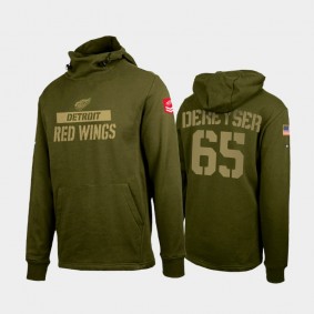 Detroit Red Wings Delta Shift Danny DeKeyser Green Pullover Hoodie #65
