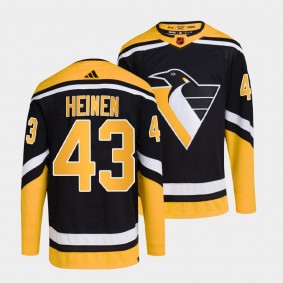 Danton Heinen Pittsburgh Penguins 2022 Reverse Retro 2.0 Black #43 Authentic Primegreen Jersey Men's
