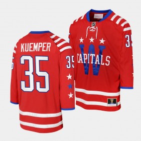 Washington Capitals #35 Darcy Kuemper 2015 Blue Line Mitchell Ness Red Youth Jersey