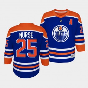 Darnell Nurse Edmonton Oilers Youth Jersey 2022-23 Home Royal Replica Player Jersey