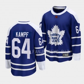 Toronto Maple Leafs David Kampf Special Edition 2.0 2022 Blue Breakaway Retro Jersey Men's