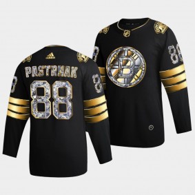 David Pastrnak Boston Bruins 2022 Stanley Cup Playoffs #88 Black Diamond Edition Authentic Jersey