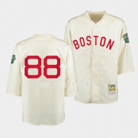 Boston Bruins 2023 Winter Classic David Pastrnak Cream #88 Throwback Baseball Jersey