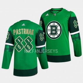2023 St. Patricks Day Boston Bruins David Pastrnak #88 Green Primegreen Authentic Jersey
